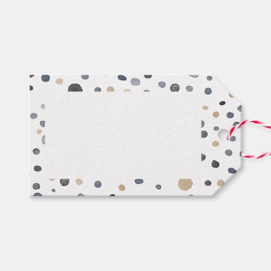 Lars Confetti Watercolor Stippen Cadeaubijslage Cadeaulabel (Voorkant (Horizontaal))