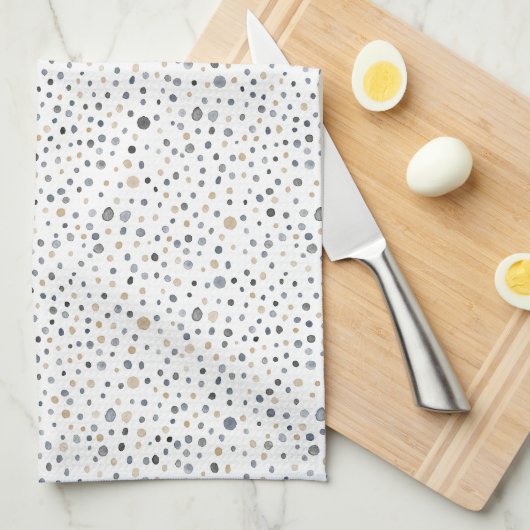 Lars Confetti Watercolor Stippen Keukenhanddoek (Quarter Fold)