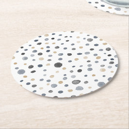 Lars Confetti Watercolor Stippen Papier Onderzette Ronde Kartonnen Onderzetter