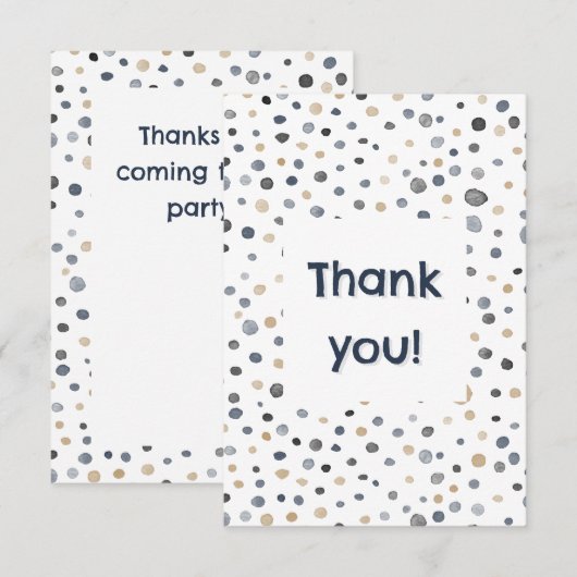 Lars Confetti Waterverf Stippen Bedankt Card (Voorkant / Achterkant)