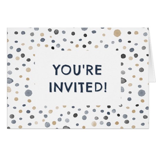 Lars Confetti Waterverf Stippen Verjaardag Uitnodi (Voorkant Horizontaal)