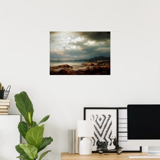 Lars Hertervig kustlandschap Poster (Thuiskantoor)