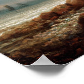 Lars Hertervig kustlandschap Poster (Hoek)