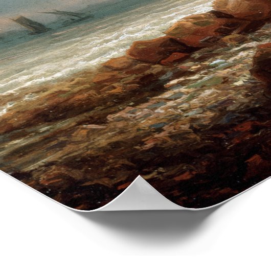 Lars Hertervig kustlandschap Poster (Hoek)