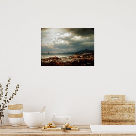 Lars Hertervig kustlandschap Poster (Keuken)