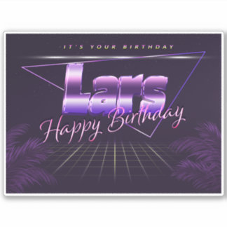 Lars Name Vorname lila retro Sticker Geburtstag