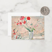 Larsson - Anjers en klaprozen Notitiekaartje (Voorkant / Achterkant in situ)