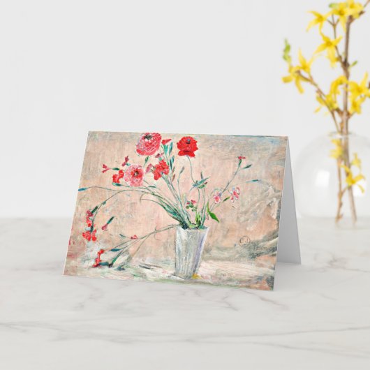 Larsson - anjers en papavers kaart (Gele Bloem)