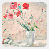 Larsson - anjers en papavers vierkante sticker (Voorkant)