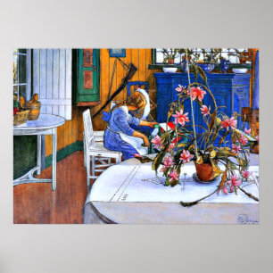 Larsson: Binnenshuis met een Cactus Poster