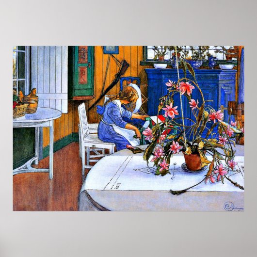 Larsson: Binnenshuis met een Cactus Poster (Voorkant)