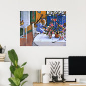 Larsson - Binnenshuis met een Cactus Poster (Thuiskantoor)