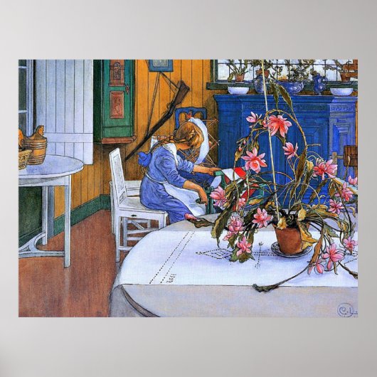 Larsson - Binnenshuis met een Cactus Poster (Voorkant)