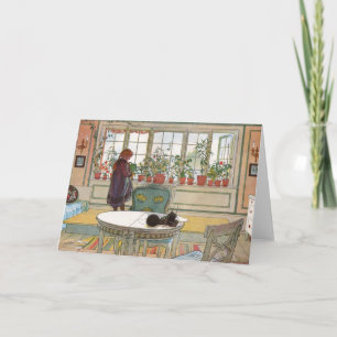 Larsson: Bloemen op de Vensterbank Kaart