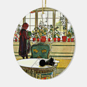 Larsson - Bloemen op het raam Keramisch Ornament (Links)