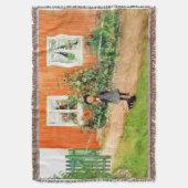 Larsson - Brita met een kat en een sandwich Deken (Voorkant Verticaal)