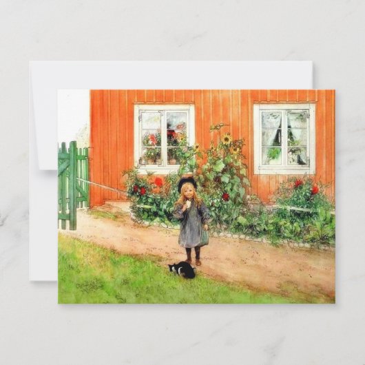 Larsson - Brita met een kat en een sandwich Kaart (Voorkant)