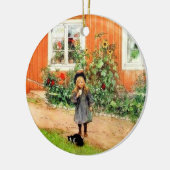 Larsson - Brita met een kat en een sandwich Keramisch Ornament (Links)