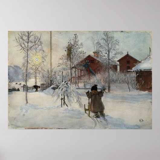 Larsson - de werf en de wasbak (van een huis) poster (Voorkant)