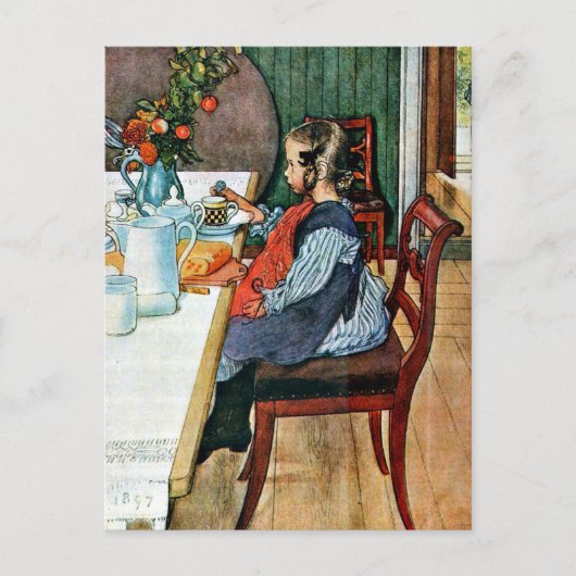 Larsson: Een laat riser's ontbijt Briefkaart (Voorkant)