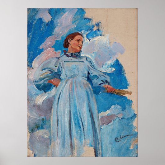 Larsson - Figuur van een vrouw en lucht Poster (Voorkant)