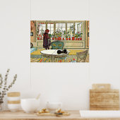 Larsson - Flowers on a Windowsill Poster (Keuken)