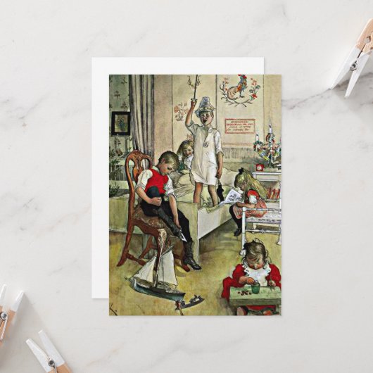 Larsson - Kerstmorgen Kaart (Voorkant / Achterkant in situ)