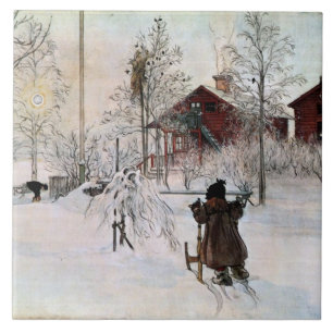 Larsson: Kunstwerk in de tuin en het washuis Tegeltje