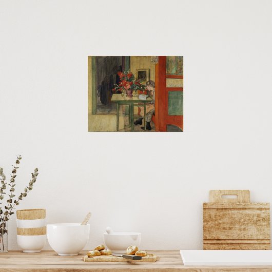 Larsson - Lisbeth leest Poster (Keuken)