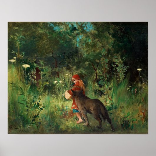 Larsson - Little Red Riding Hood 1881 Poster (Voorkant)