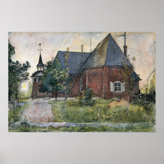 Larsson - Oude Sundborn Kerk (Uit Een Thuis) Poster (Voorkant)