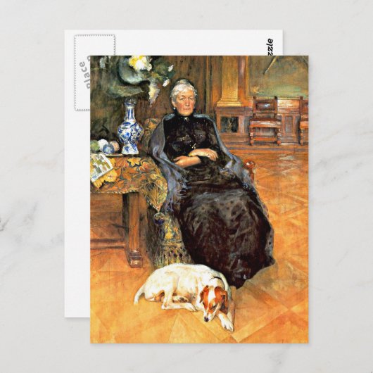 Larsson: Portret van Gothilda Furstenberg Briefkaart (Voorkant / Achterkant)