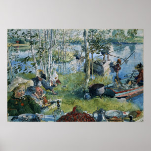 Larsson - Rivierkreeft vangen (Uit Een thuis) Poster