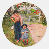 Larsson - Zeg een leuk "Hoe gaat het ermee" tegen Ronde Sticker (Voorkant)