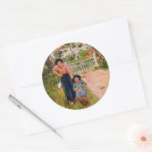 Larsson - Zeg een leuk "Hoe gaat het ermee" tegen Ronde Sticker (Envelop)