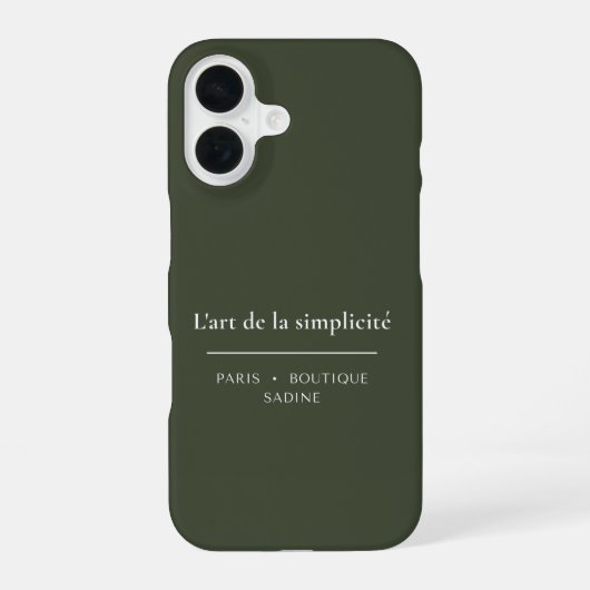 L'art de la Simplicité groene iPhone hoes 16 Hoesje (Achterkant)
