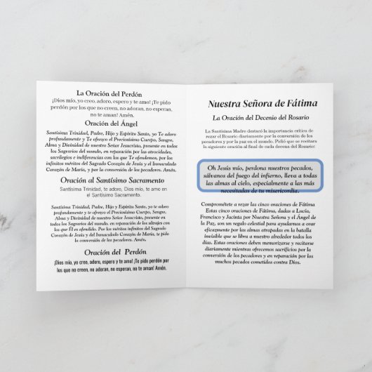 Las 5 oraciones reveladas por la Virgen de Fátima Kaart (Binnen)