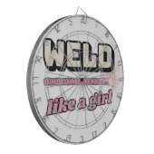 Las als een meisje — Dartbord (Voorkant Links)