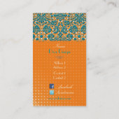 Las, barokdemper/blauwgroen/kastanjebruin visitekaartje (Achterkant)