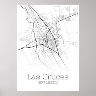 Las Cruces Map - New Mexico - City Map Poster