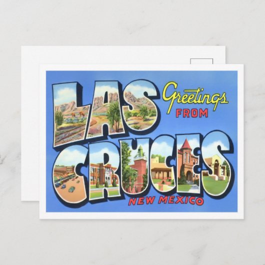 Las Cruces, New Mexico  Big Letters Briefkaart (Voorkant / Achterkant)