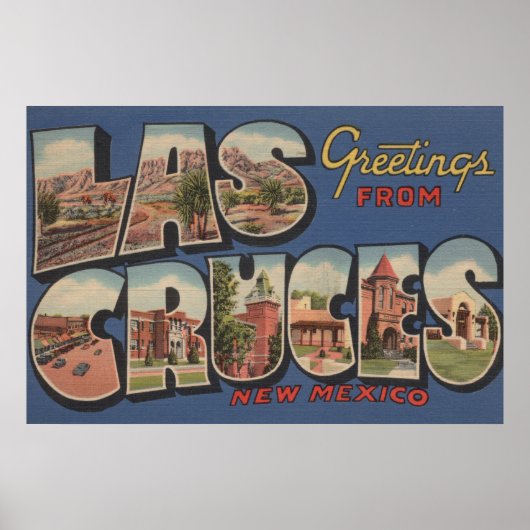 Las Cruces, New Mexico - Grote Letter-scènes Poster (Voorkant)