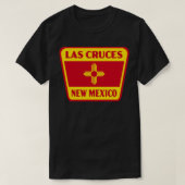 Las Cruces New Mexico Retro Flag Badge Geel T-shirt (Design voorkant)