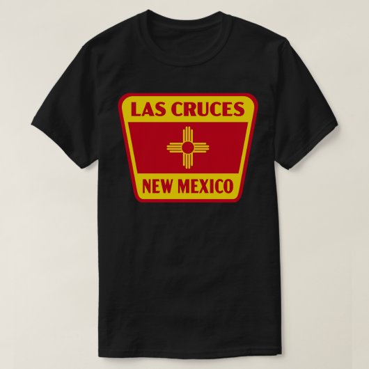 Las Cruces New Mexico Retro Flag Badge Geel T-shirt (Design voorkant)
