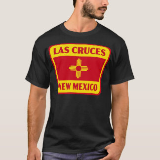 Las Cruces New Mexico Retro Flag Badge Geel T-shirt