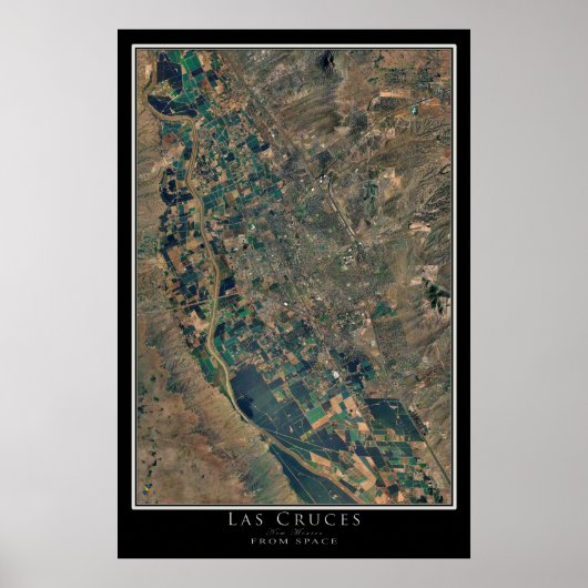 Las Cruces New Mexico Satellite Art Poster (Voorkant)