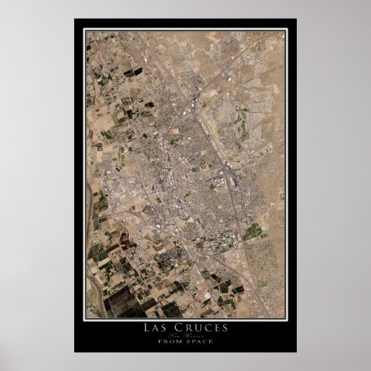 Las Cruces New Mexico Satellite Poster Map (Voorkant)