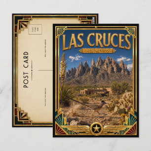 Las Cruces New Mexico Vintage Art Deco Gouden Tijd Briefkaart