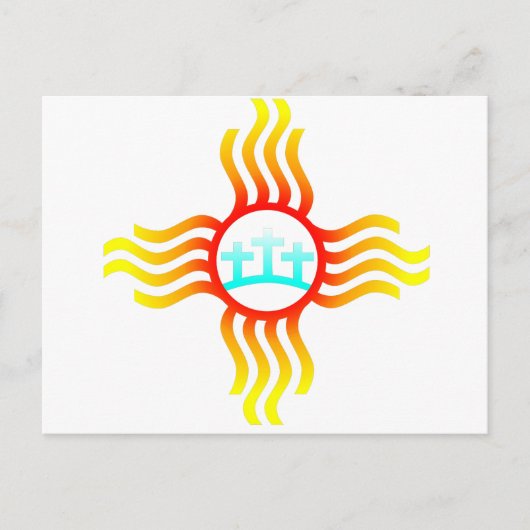 Las Cruces New Mexico Zia met drie kruising Briefkaart (Voorkant)