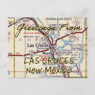Las Cruces NM  Map Briefkaart